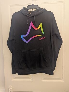 Royally B Rainbow Crown Women's Black Hoodie Sweatshirt